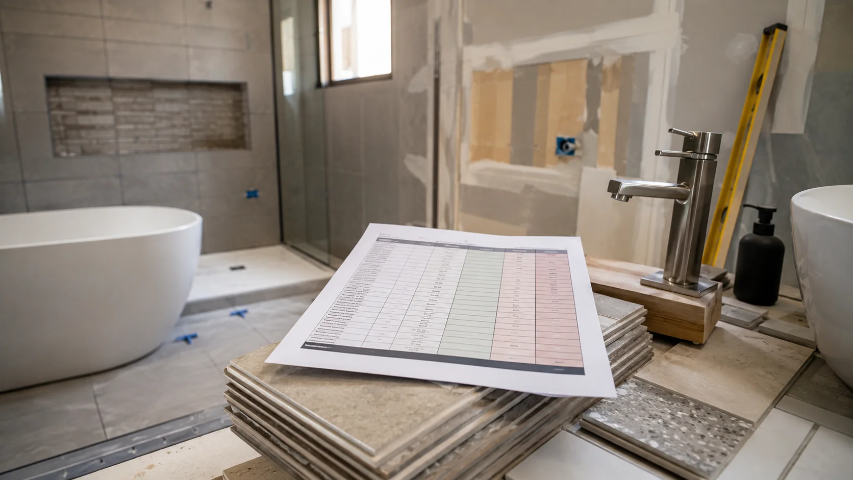 Bathroom renovation budget planning showing where to save and where not to cut corners