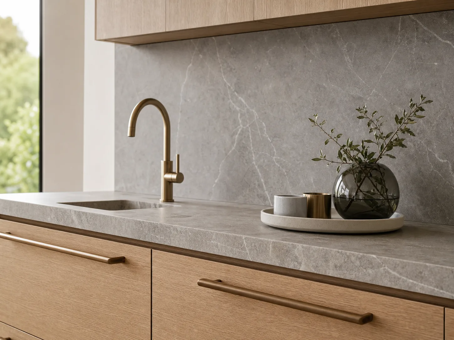 Cohesive material and finish palette in a premium designer kitchen renovation in Geelong