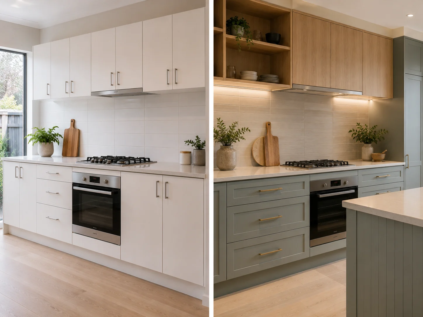 Flat-pack kitchen cabinetry installed with a clean, well-fitted finish in a Geelong home