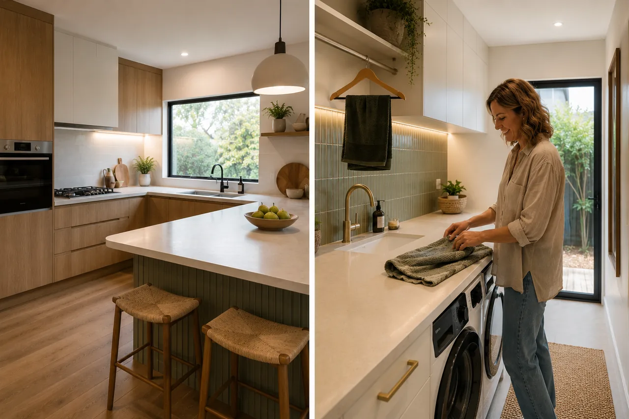 Highton family kitchen and laundry renovation completed by Ultimate Renovations within budget